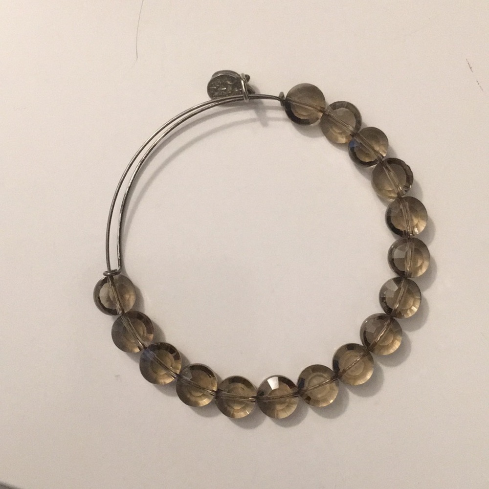 Light gray clear beaded Alex and Ani bracelet